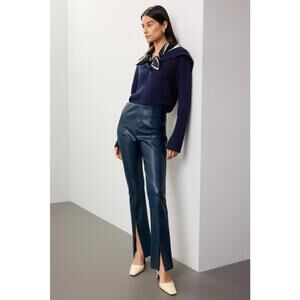 Fifteen Twenty Blue Front Slit Pants Size S with Leather Peeling